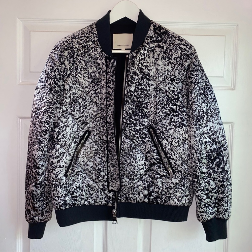 Rebecca Taylor Silk Flight Bomber Jacket